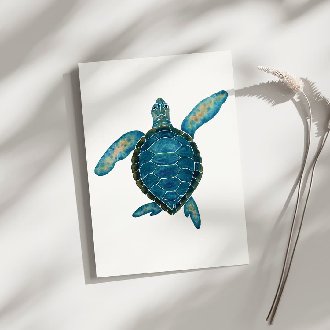 Print A3 Tortue marine aquarelle