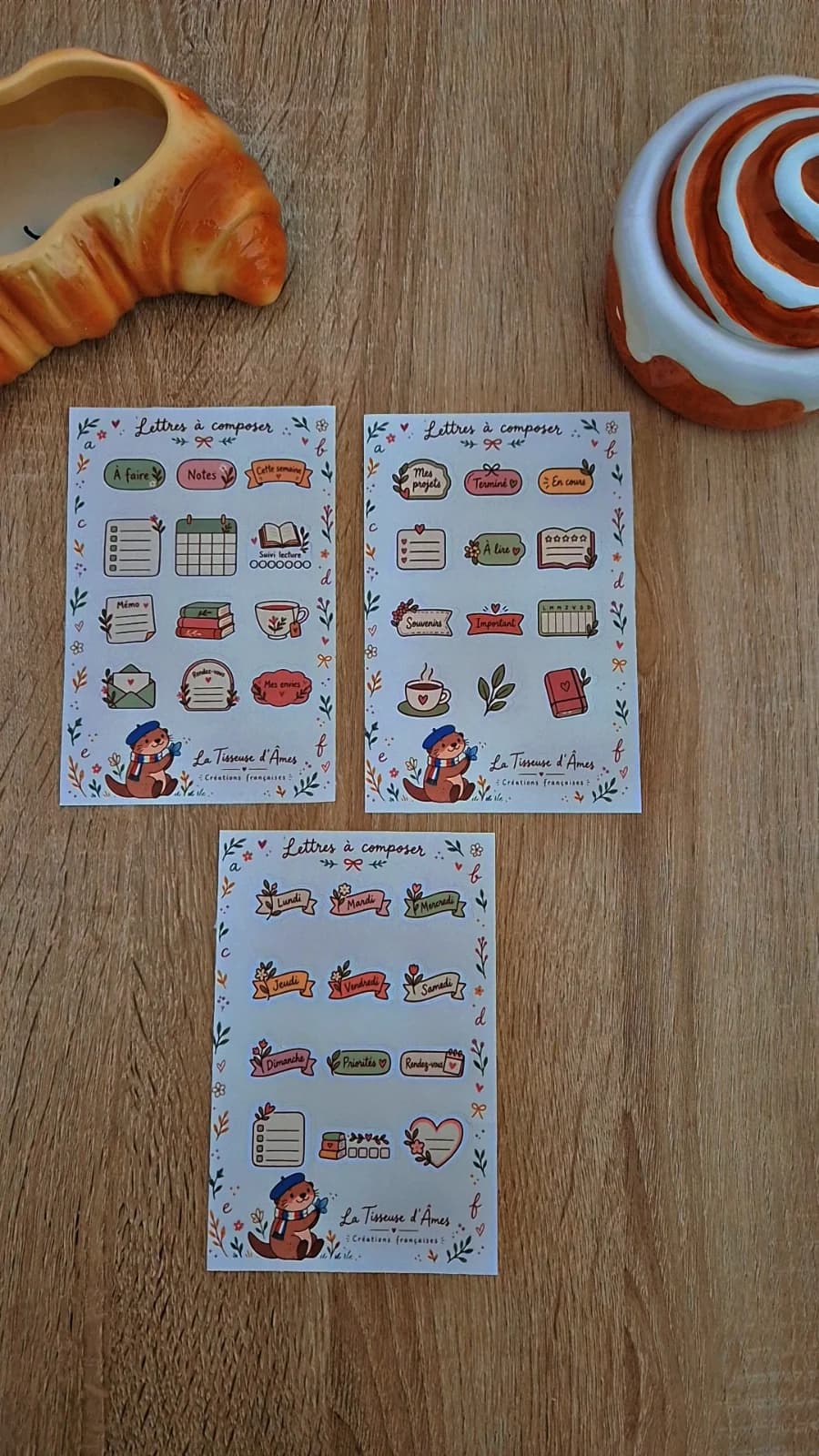 Planches stickers lettres à composer